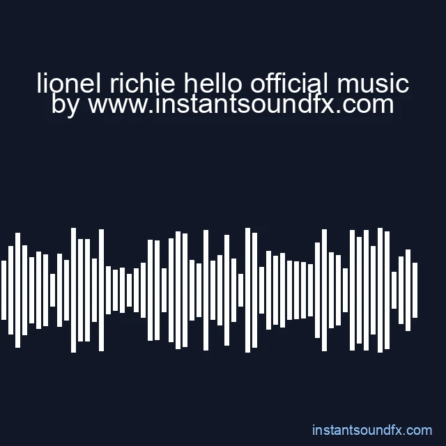 lionel richie hello official music image