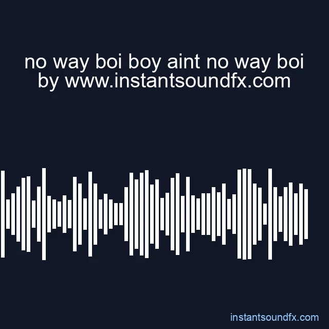 no way boi boy aint no way boi image