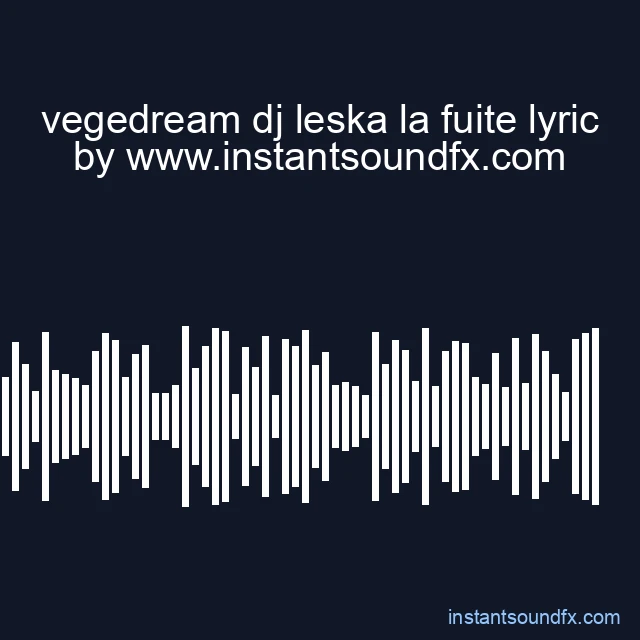 vegedream dj leska la fuite lyric image