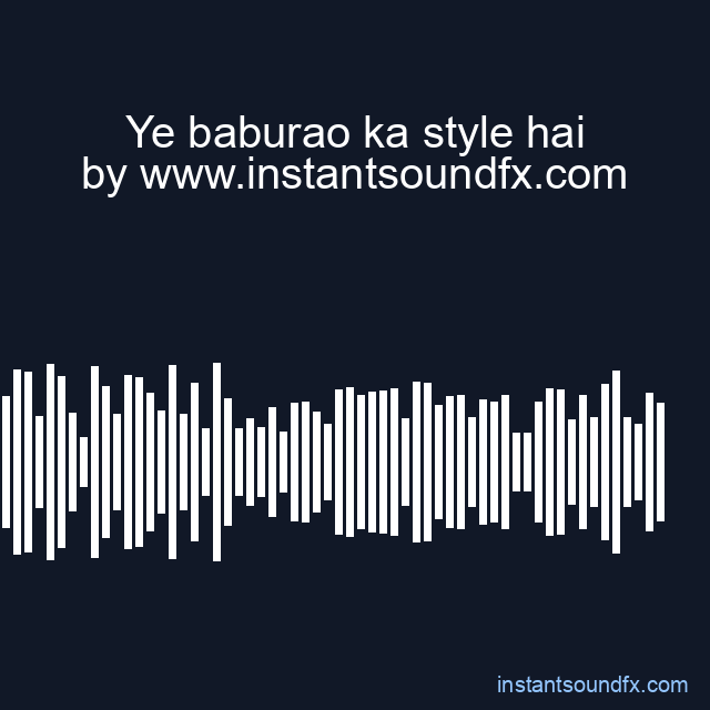 Ye baburao ka style hai image